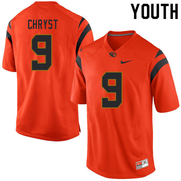 Youth #9 Jackson Chryst Oregon State Beavers College Football Jerseys Sale-Orange